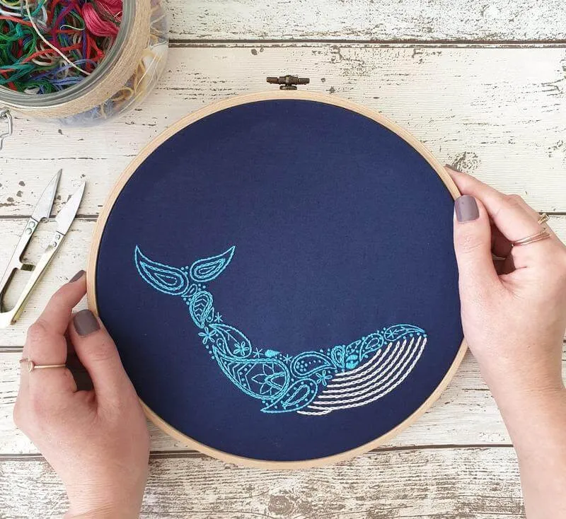 Whale Banner Embroidery Kit