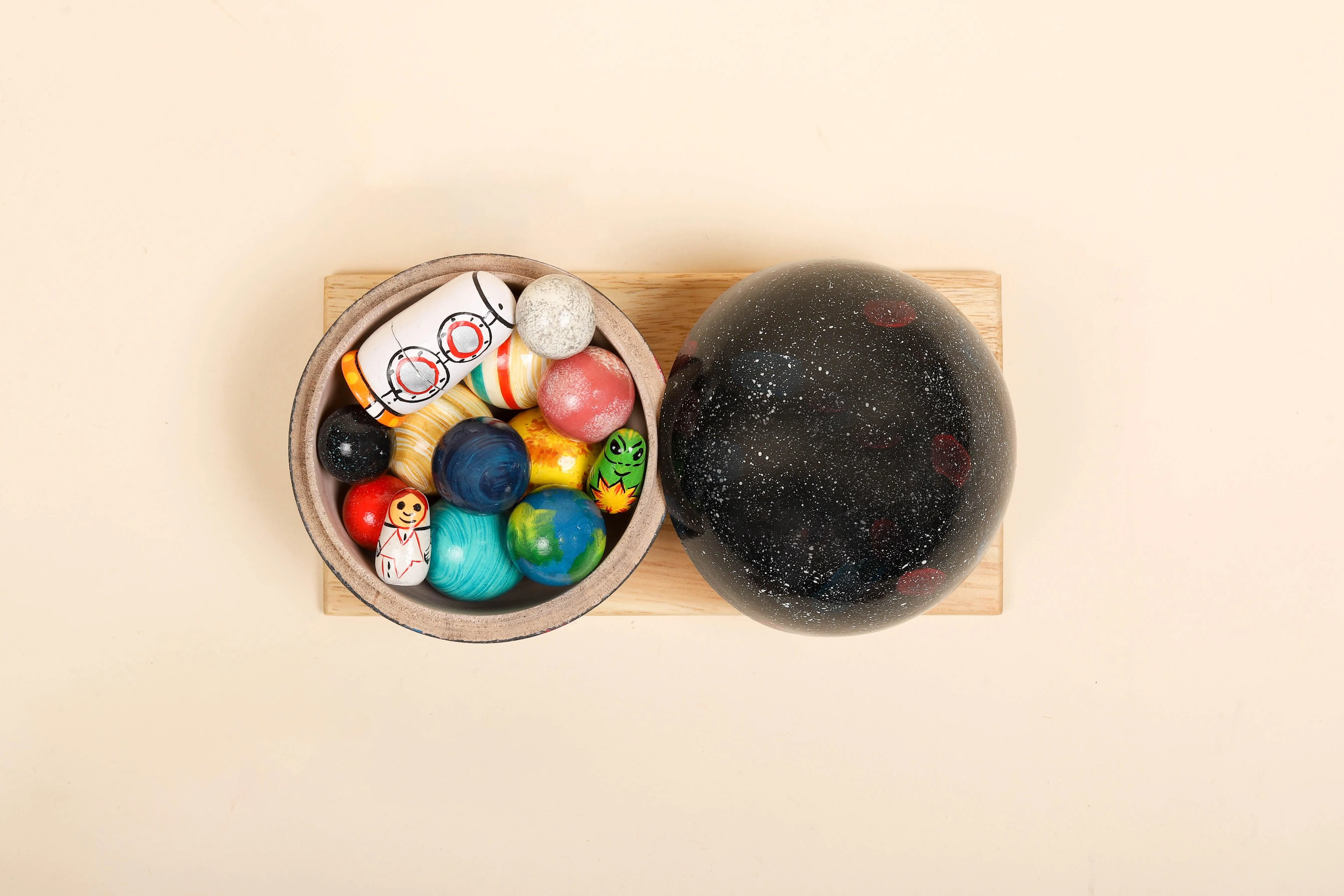 Wooden Space Explorer and Planets Toy