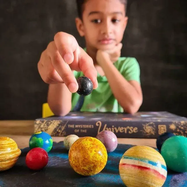 Wooden Space Explorer and Planets Toy