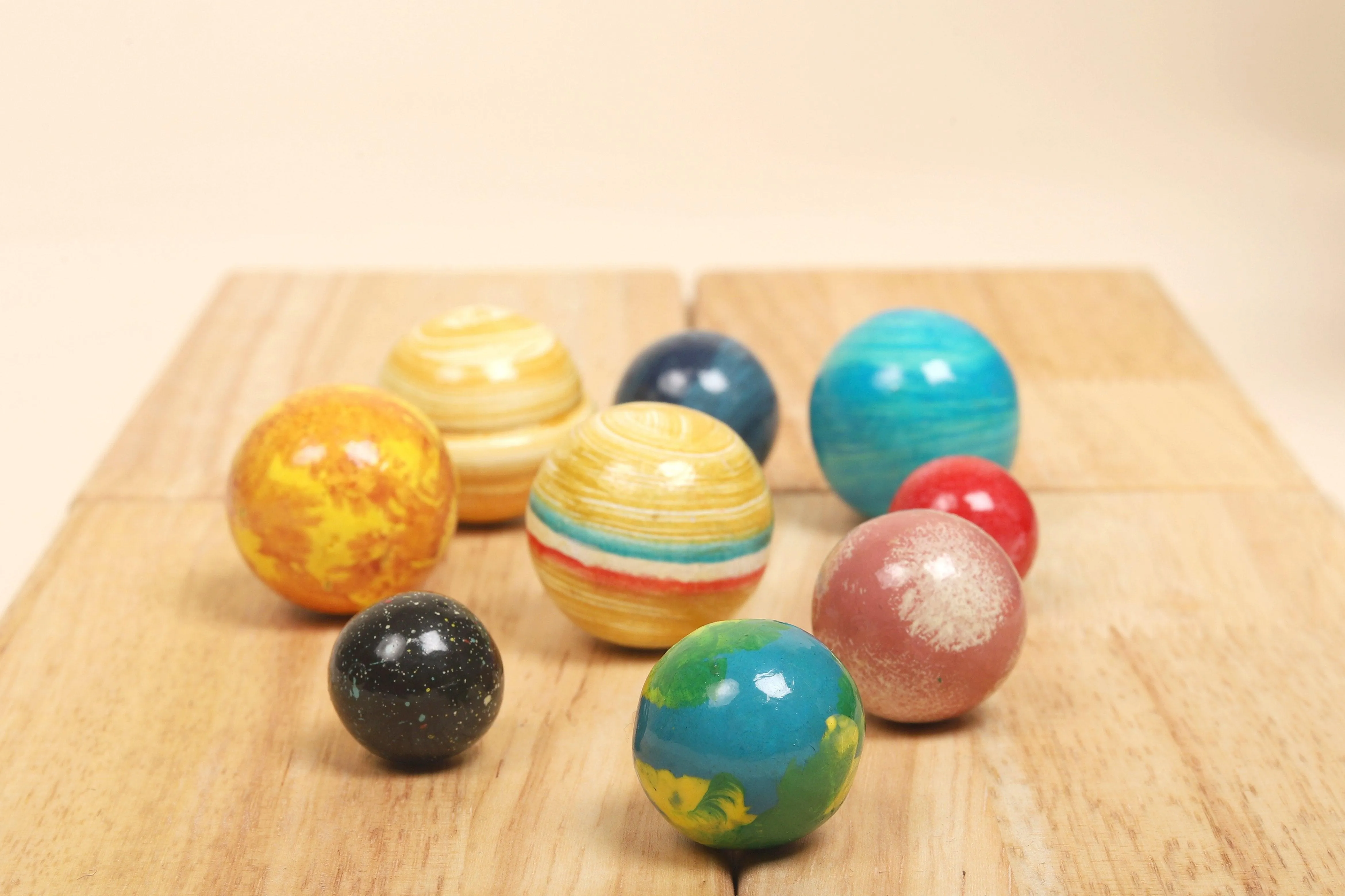 Wooden Space Explorer and Planets Toy
