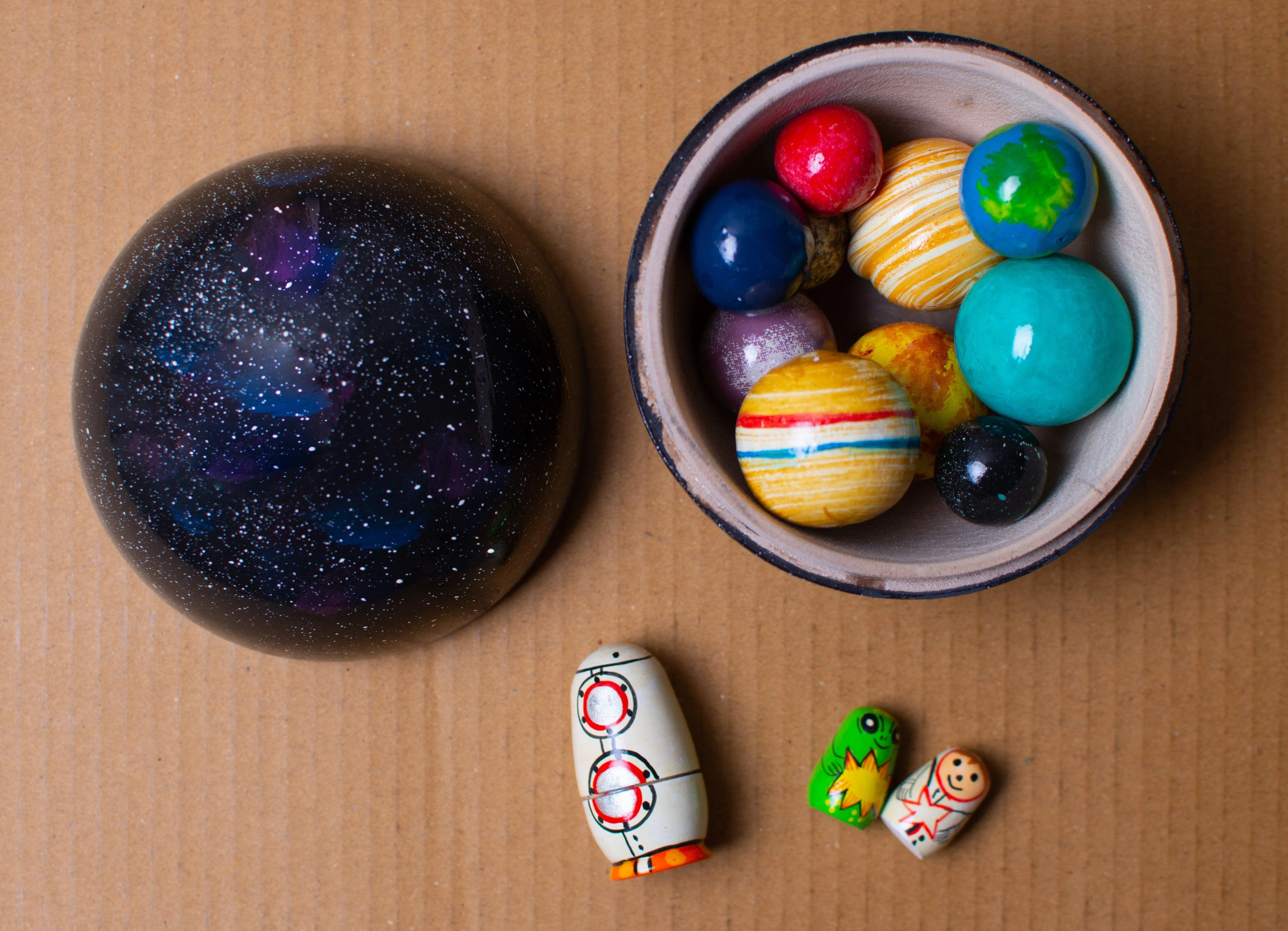Wooden Space Explorer and Planets Toy
