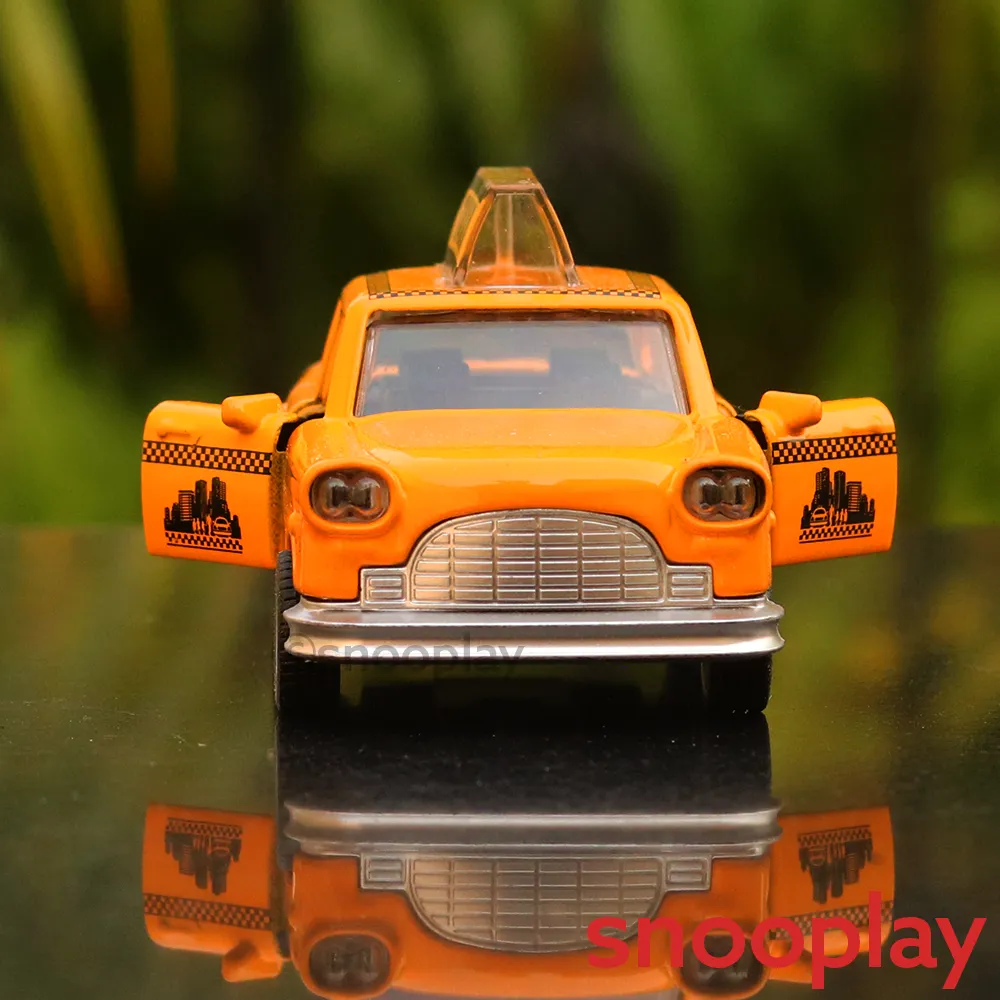 Yellow Diecast (3257) Pull Back Metal Taxi (Scale 1:32)